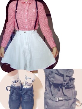 「SPINNS（スピンズ）のアイテム（メッセンジャーバッグ）」を使った、なつくせさん（レディース・158cm）の秋コーディネート