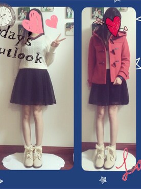 「Lily Brown」｜「アイテム（ダウンジャケット/コート）」を使った、sarieさん（レディース・166cm）の冬コーディネート