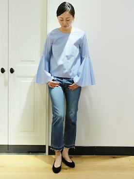 「Deuxieme Classe（ドゥーズィエムクラス）のアイテム（バレエシューズ）」を使った、EBIさん（レディース・164cm）の春コーディネート