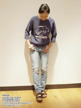 「Deuxieme Classe（ドゥーズィエムクラス）のアイテム（スウェット）」を使った、EBIさん（レディース・164cm）の夏コーディネート