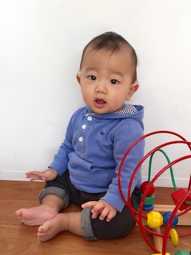 「Carter's（カーターズ）のアイテム（パーカー）」を使った、keiさん（キッズ・70cm）の秋コーディネート