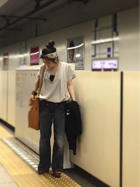 「MARITHE + FRANCOIS GIRBAUD（マリテフランソワジルボー）のアイテム（パンツ）」を使った、yukayukaさん（レディース・148cm）の春コーディネート