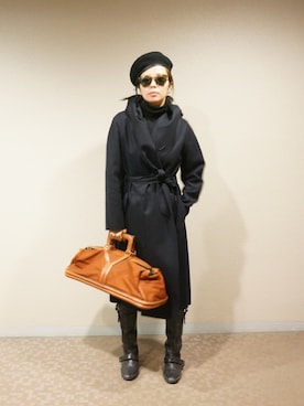 「Saint Laurent」｜「アイテム（ハンチング/ベレー帽）」を使った、Sorm'86さん（レディース・163cm）の秋コーディネート