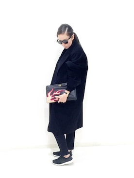 「コーディネート」｜「アイテム（チェスターコート）」を使った、Sorm'86さん（レディース・163cm）の冬コーディネート