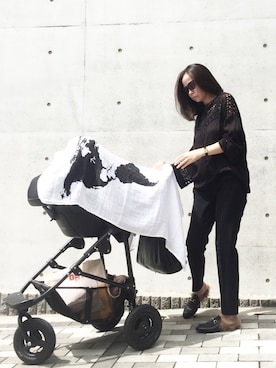 「スリッパ」｜「アイテム（スラックス）」を使った、Sorm'86さん（レディース・163cm）の夏コーディネート