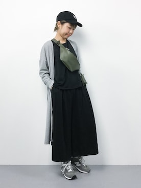 「アイテム（ボディバッグ/ウエストポーチ、グリーン系）」を使った、konabeさん（レディース・153cm）の夏コーディネート