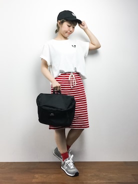 「PINE FORT（パインフォート）のアイテム」を使った、konabeさん（レディース・153cm）の夏コーディネート