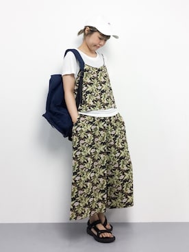 「DOUBLE NAME（ダブルネーム）のアイテム（つなぎ/オールインワン）」を使った、konabeさん（レディース・153cm）の夏コーディネート