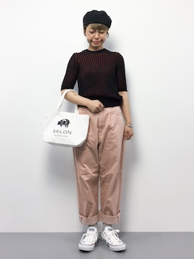「THEATRE PRODUCTS（シアタープロダクツ）のアイテム（ニット/セーター）」を使った、konabeさん（レディース・153cm）の夏コーディネート