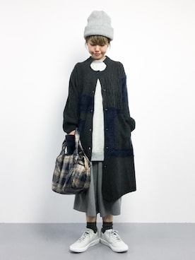 「ニットロングカーデ」｜konabeさん（レディース・153cm）の秋コーディネート