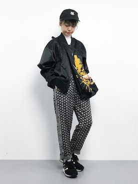 「アイテム（MA-1）」を使った、konabeさん（レディース・153cm・20代）の秋コーディネート
