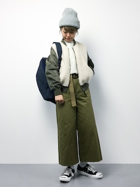 「アイテム（MA-1）」を使った、konabeさん（レディース・153cm・20代）の秋コーディネート