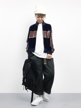 「Another Edition」｜「アイテム（ブルゾン）」を使った、konabeさん（レディース・153cm）の秋コーディネート