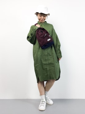 「179/WG（イチナナキュウダブルジー）のアイテム（シャツワンピース）」を使った、konabeさん（レディース・153cm）の秋コーディネート