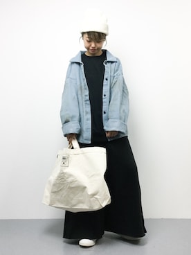 「Ameri（アメリ）のアイテム（デニムジャケット）」を使った、konabeさん（レディース・153cm）の秋コーディネート