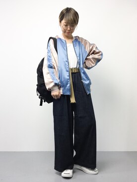 「CASPER JOHN AIVER（キャスパージョンアイバー）のアイテム（その他アウター）」を使った、konabeさん（レディース・153cm）の秋コーディネート