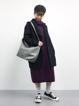 「ジャックパーセル」｜「アイテム（チェスターコート）」を使った、konabeさん（レディース・153cm）の秋コーディネート