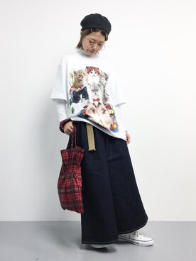 「WALL（ウォール）のアイテム」を使った、konabeさん（レディース・153cm）の秋コーディネート