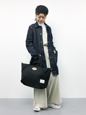 「ジャックパーセル」｜「アイテム（カバーオール）」を使った、konabeさん（レディース・153cm）の秋コーディネート