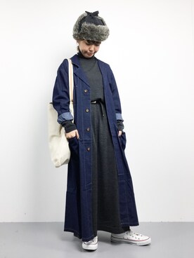 「DOUBLE NAME（ダブルネーム）のアイテム（その他アウター）」を使った、konabeさん（レディース・153cm）の秋コーディネート