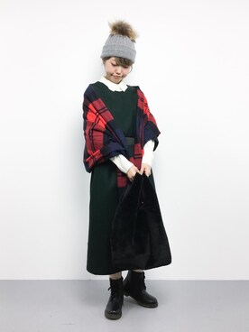 「RANAN（ラナン）のアイテム（帽子）」を使った、konabeさん（レディース・153cm）の秋コーディネート