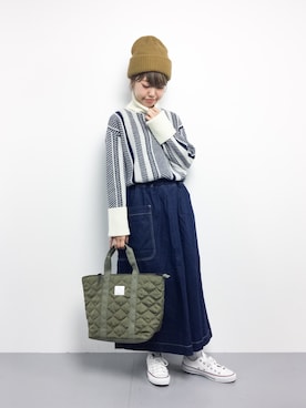 「haco!（ハコ）のアイテム（キャップ）」を使った、konabeさん（レディース・153cm）の秋コーディネート