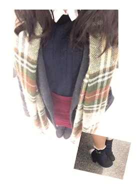 「ANAP（アナップ）のアイテム（その他アウター）」を使った、shiori♥︎さん（レディース・147cm）の冬コーディネート