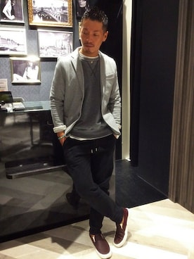 「MORGAN HOMME（モルガンオム）のアイテム（テーラードジャケット）」を使った、yokoさん（メンズ・175cm）の冬コーディネート