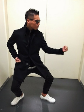 「ジャックパーセル」｜「アイテム（トレンチコート）」を使った、yokoさん（メンズ・175cm）の冬コーディネート