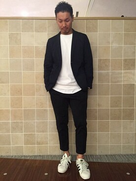 「MORGAN HOMME（モルガンオム）のアイテム（テーラードジャケット）」を使った、yokoさん（メンズ・175cm）の春コーディネート
