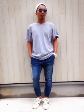 「スーパースター」｜「アイテム（ニットキャップ/ビーニー）」を使った、yokoさん（メンズ・175cm）の夏コーディネート