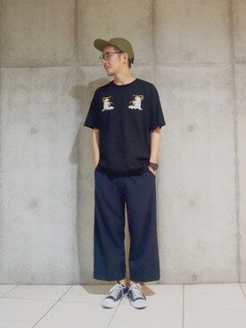 「A land（エーランド）のアイテム（パンツ）」を使った、YUSUKEさん（メンズ・173cm）の夏コーディネート