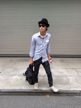 「KRIS VAN ASSCHE（クリスヴァンアッシュ）のアイテム（帽子）」を使った、nonさん（メンズ・173cm）の春コーディネート