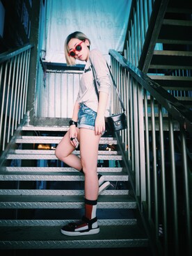 「SUNPOCKET（サンポケット）のアイテム」を使った、miskyさん（レディース・160cm）の夏コーディネート