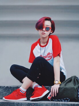 「SUNPOCKET（サンポケット）のアイテム」を使った、miskyさん（レディース・160cm）の春コーディネート