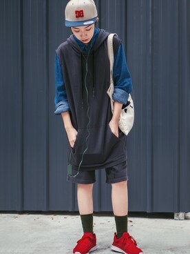 「STYLE」｜「アイテム（カバーオール）」を使った、miskyさん（レディース・160cm）の冬コーディネート