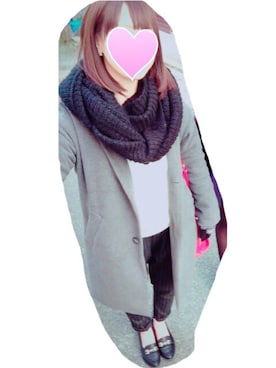 「ラインニット」｜「アイテム（サロペット/オーバーオール）」を使った、ｐｏｎｍｉｙｕさん（レディース・156cm）の冬コーディネート