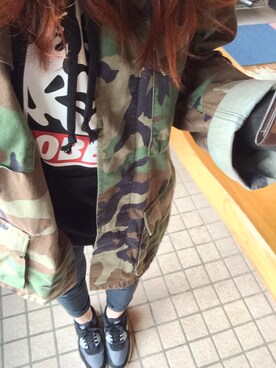「OBEY」｜「アイテム（バックパック/リュック）」を使った、いさん（レディース・162cm）の冬コーディネート