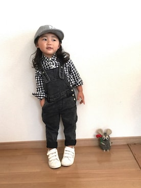 「2歳3ヶ月」｜「アイテム（オールインワン・サロペット）」を使った、renaさん（キッズ・90cm）の秋コーディネート