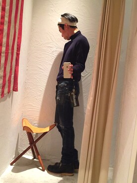 「NOWHAW（ノウハウ）のアイテム」を使った、AQUAさん（メンズ・172cm）の秋コーディネート