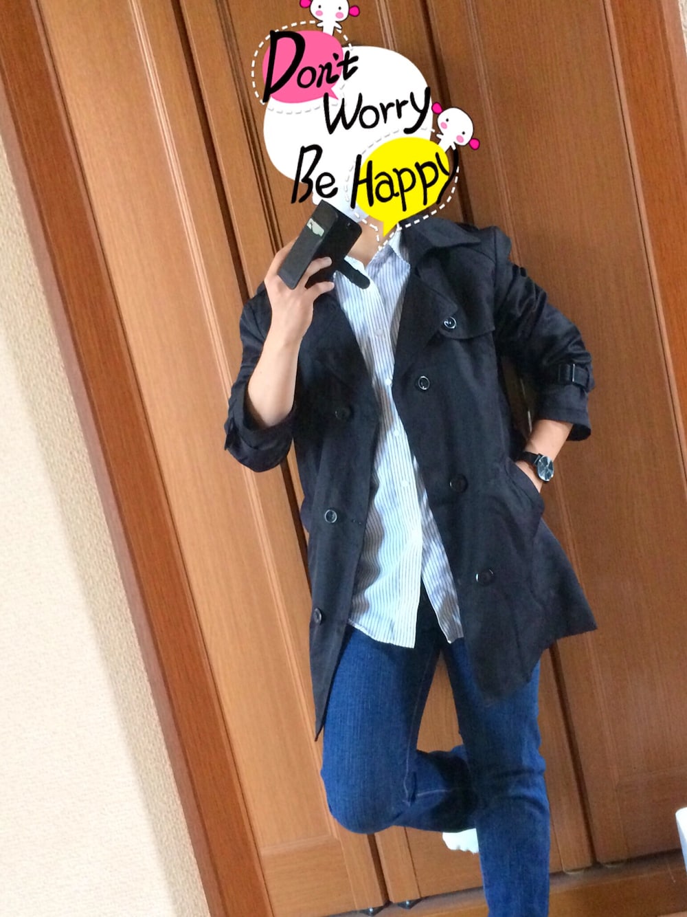 「ootd、denim」｜「EDWINの【EDWIN】INTERNATIONAL BASIC  403 SOFT FLEX ストーンウォッシュ（デニムパンツ、ブルー系）」を使った、たっかみんさん（メンズ・165cm）の秋コーディネートの1枚目の写真