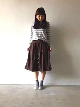 「ichi（イチ）のアイテム」を使った、よしさん（レディース・167cm）の秋コーディネート