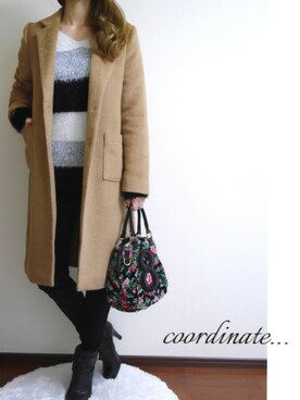 「muta（ムータ）のアイテム（バッグ）」を使った、Aya.さん（レディース・163cm）の冬コーディネート