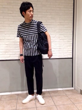 「アイテム（バングル/リストバンド）」を使った、nano・universe 札幌ステラプレイス STAFFさん（メンズ・170cm）の夏コーディネート