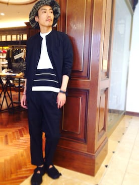 「アイテム（バングル/リストバンド）」を使った、nano・universe 札幌ステラプレイス STAFFさん（メンズ・170cm）の夏コーディネート