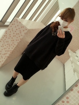 「スウェット×シャツ」｜mioriさん（レディース・160cm）の冬コーディネート