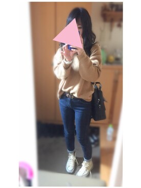 「クルーネックニット」｜ari .*さん（レディース・159cm）の秋コーディネート