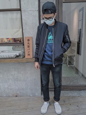 「CONVERSE（コンバース）のCONVERSE コンバース ジャック パーセル / JACK PURCEL（スニーカー）」を使った、葉育碩さん（メンズ・173cm）の秋コーディネート