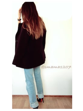 「Pコート」｜「アイテム（腕時計）」を使った、smamaさん（レディース・163cm）の冬コーディネート