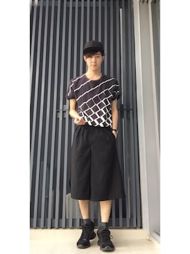 「DEPRESSION（-）のアイテム」を使った、UiCHIさん（メンズ・175cm）の春コーディネート